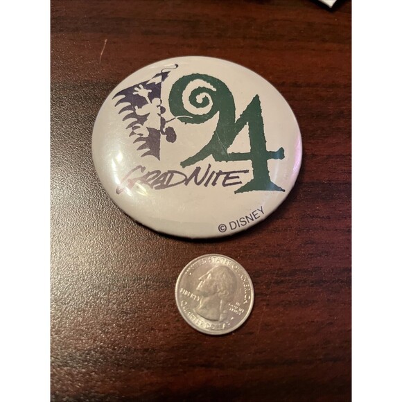 Disneyland 1994 Grad Nite Mickey Mouse Button Pin - Picture 2 of 3